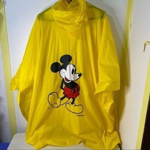 Disney Yellow PVC Vintage Mickey Mouse Graphic Adult Sized Poncho